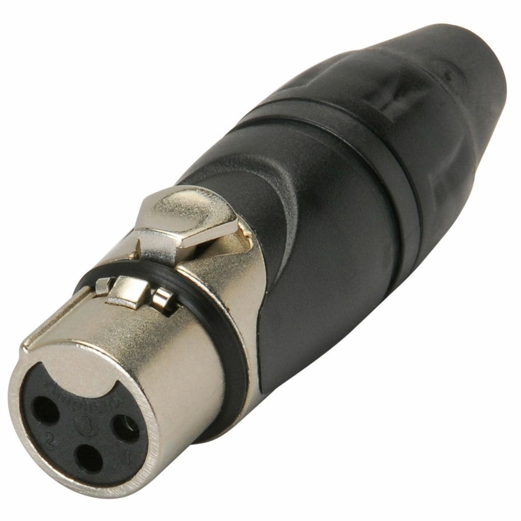 Conector XLR Hembra Amphenol AX3F – Canon Hembra de 3 Pines para Cable de Micrófono