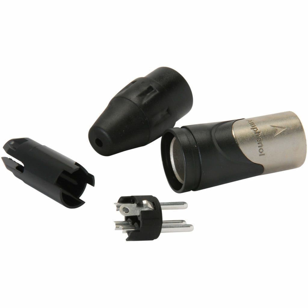 Conector XLR Macho Amphenol AX3M – Canon de 3 Pines para Cable de Audio