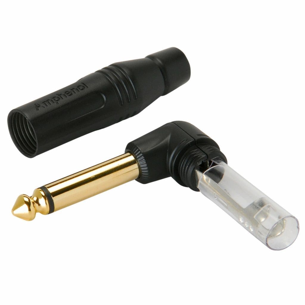 Enchufe plug ángulo recto – Amphenol Enchufe Plug ángulo recto mono de 1/4 ", negro
