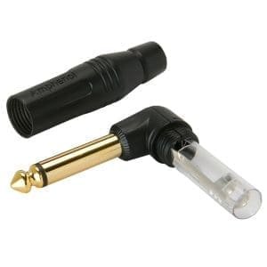 Amphenol Enchufe Plug ángulo recto mono de 1/4 ", negro