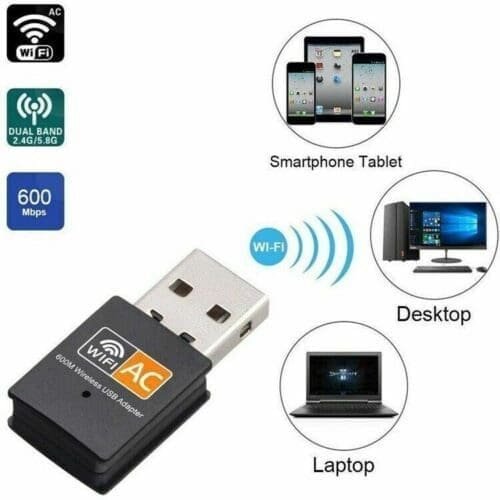 Adaptador inalámbrico 1x2 USB wifi bluetooth 600Mbps 2.4g/5.8g . Alta velocidad