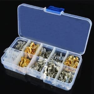 Conectores de cable terminales de crimpado [2.8/4/4.8/6.3]mm Terminales de horquilla hembra / macho de crimpado con mangas aislantes transparentes 150 Piezas