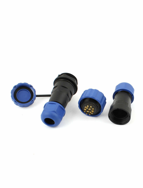 Conectores Industriales Impermeables De 16 Pines Con Salida Lateral – Para Automatización Y Maquinaria, Instalación Sin Soldadura, Robustos