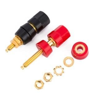 Banana plug 20A de 4mm Dorado Hembra con tornillo