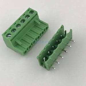 Terminal Bloque de 6 tornillo ángulo 90 de 5.08 mm Par clavijas Hembra y macho