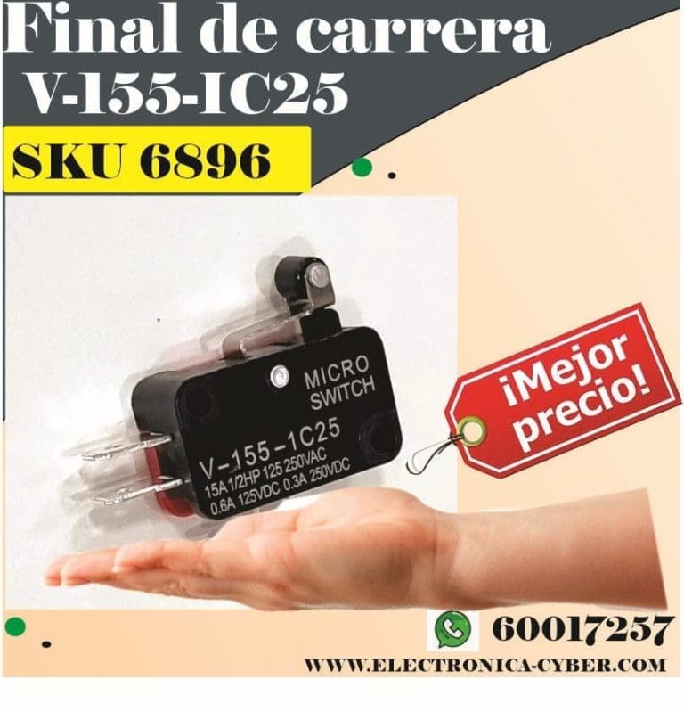 Micro Switch V-155-1C25 15A 250VAC para Final de Carrera - vista 2