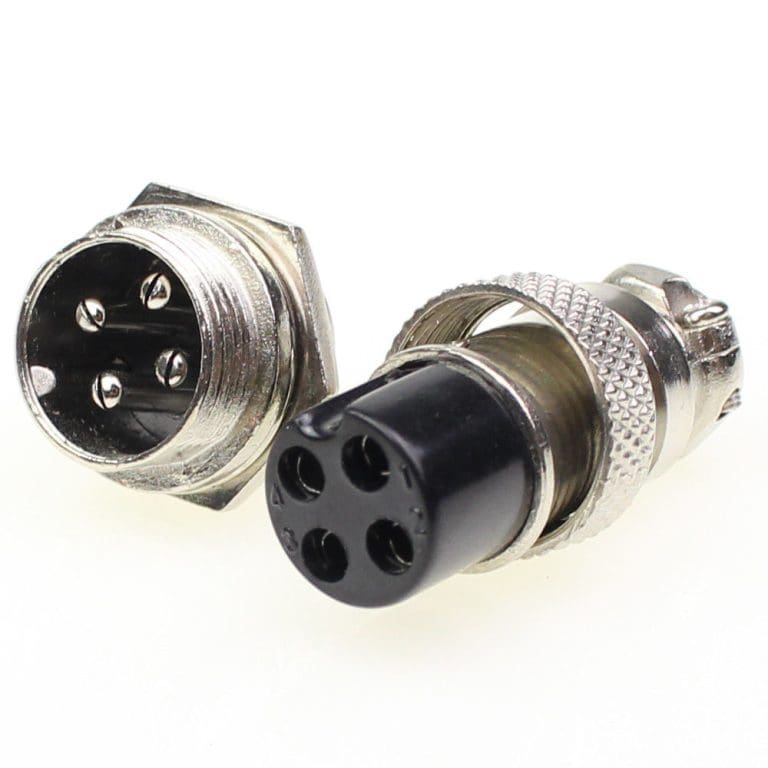 Conector Aviación GX16 de 4 Pines 16 mm – Macho y Hembra para Panel - vista 3