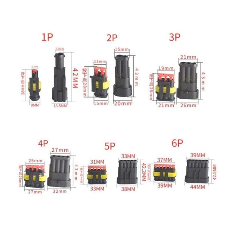Conector Impermeable 3 Pines tipo Superseal para Auto con Terminales y Sellos - vista 2