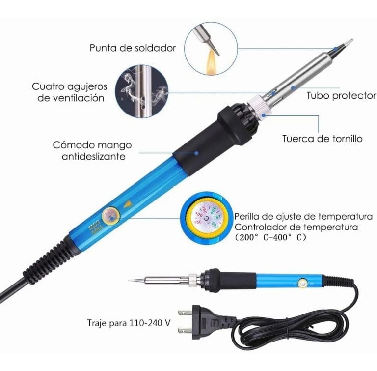 Kit de Soldadura Cautín 60W Regulable con Estuche y Accesorios 17 Kit de Soldadura Cautín 60W Regulable con Estuche y Accesorios - vista 2