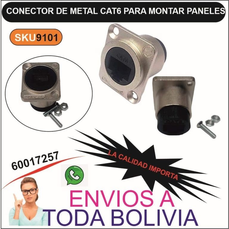 Conector RJ45 Cat6 Metálico para Panel Tipo D con Tapa - vista 2