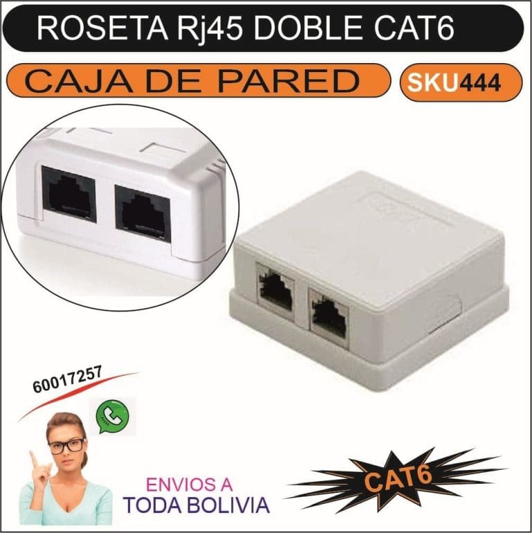 Roseta Doble RJ45 Cat6 de Superficie - vista 2