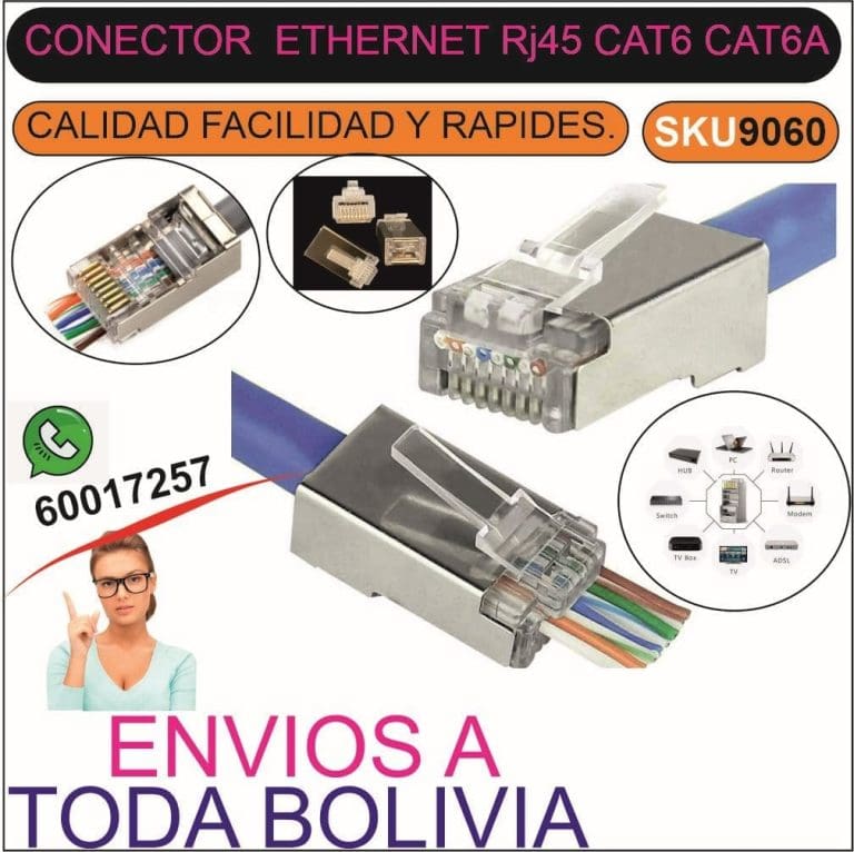 Conector RJ45 Cat6 Metálico Blindado Pasante - vista 2