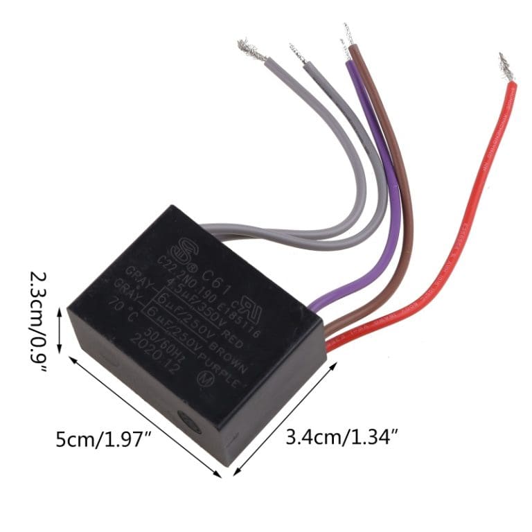 Capacitor de Arranque CBB61 4.5 µF 450V para Ventiladores y Motores - vista 3