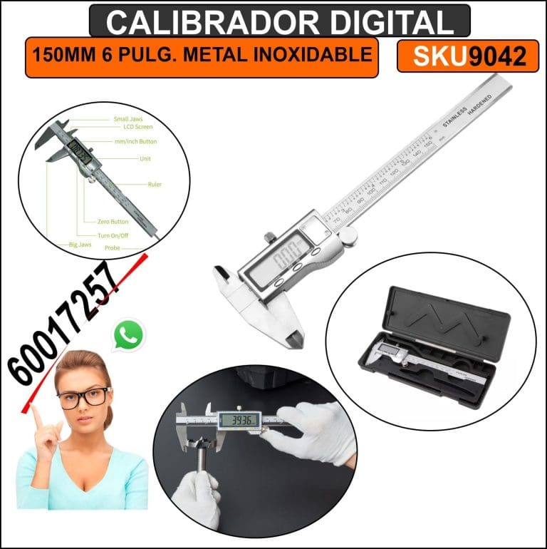 Calibrador Pie de Rey Digital de Acero Inoxidable 150 mm - vista 2