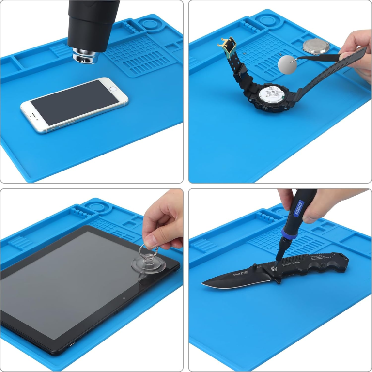 Alfombra de Silicona TE-509 300 x 200 mm – Tapete Resistente al Calor con Compartimentos para Reparación de Celulares y Soldadura - vista 2