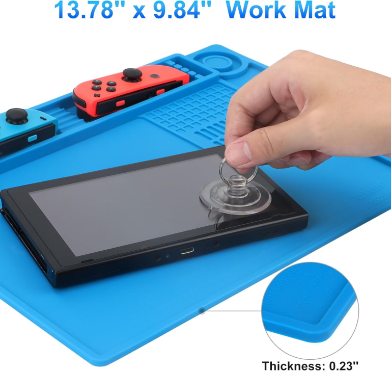 Alfombra de Silicona TE-509 300 x 200 mm – Tapete Resistente al Calor con Compartimentos para Reparación de Celulares y Soldadura - vista 3