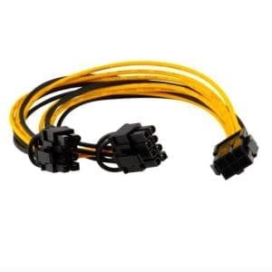 Cable divisor de alimentación PCIE PCI Express.  PCI-E de 6 pines a 2x 6+2 pines (6 pines/8 pines) 18AWG 20CM