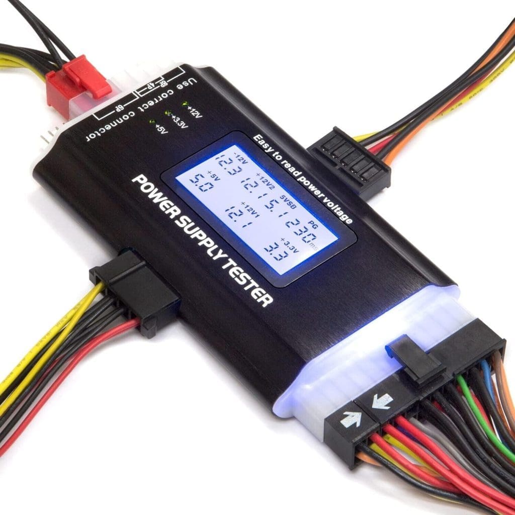 Probador de fuentes de alimentación ATX – Probador de fuentes de alimentación ATX con pantalla LCD