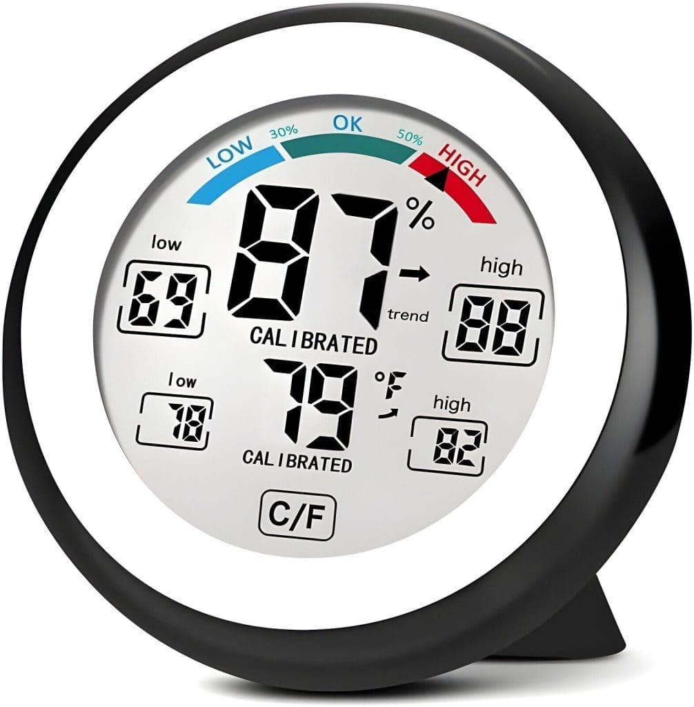 Higrómetro digital multifuncional – Medidor higrómetro de humedad temperatura marcador de altas bajas calibrador higrómetro digital multifuncional