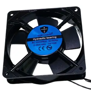 Ventilador cooler metálico 12x12 220v de un rodamiento hidraulico util en Incubadoras refrigeración industrial
