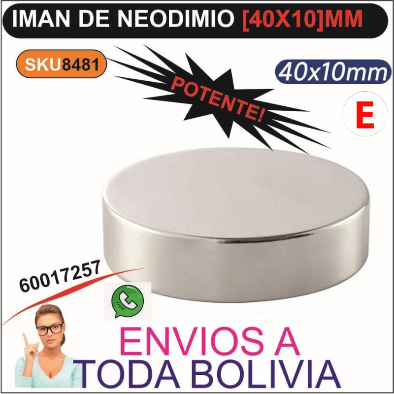 Hermoso Iman de neodimio [40x10]mm potente