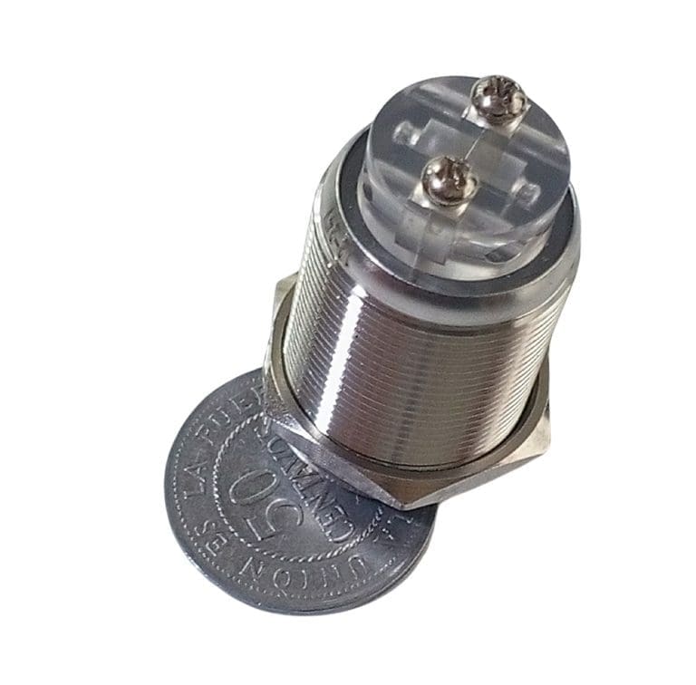 Buzzer con LED Rojo Intermitente 22 mm 12-24V en Carcasa de Acero Inoxidable 33 Buzzer con LED Rojo Intermitente 22 mm 12-24V en Carcasa de Acero Inoxidable - vista 3