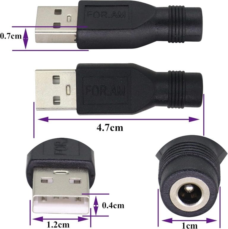 Adaptador USB Macho a Jack DC 5.5 x 2.1 mm Hembra 37 Adaptador USB Macho a Jack DC 5.5 x 2.1 mm Hembra - vista 2