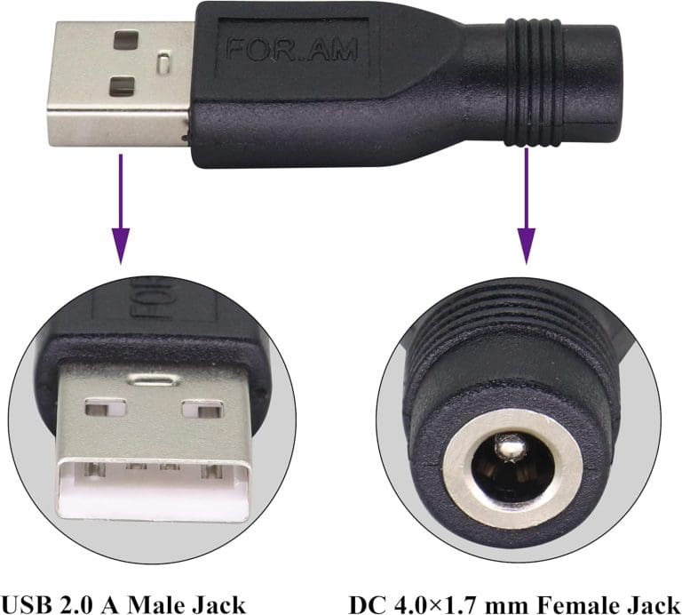 Adaptador USB Macho a Jack DC 5.5 x 2.1 mm Hembra 38 Adaptador USB Macho a Jack DC 5.5 x 2.1 mm Hembra - vista 3