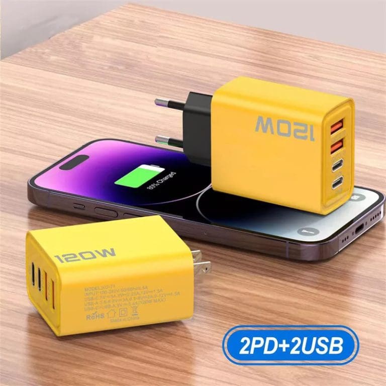 Cargador de Pared 120W con 2 USB-C PD y 2 USB-A QC 3.0 – Carga Rápida - vista 2