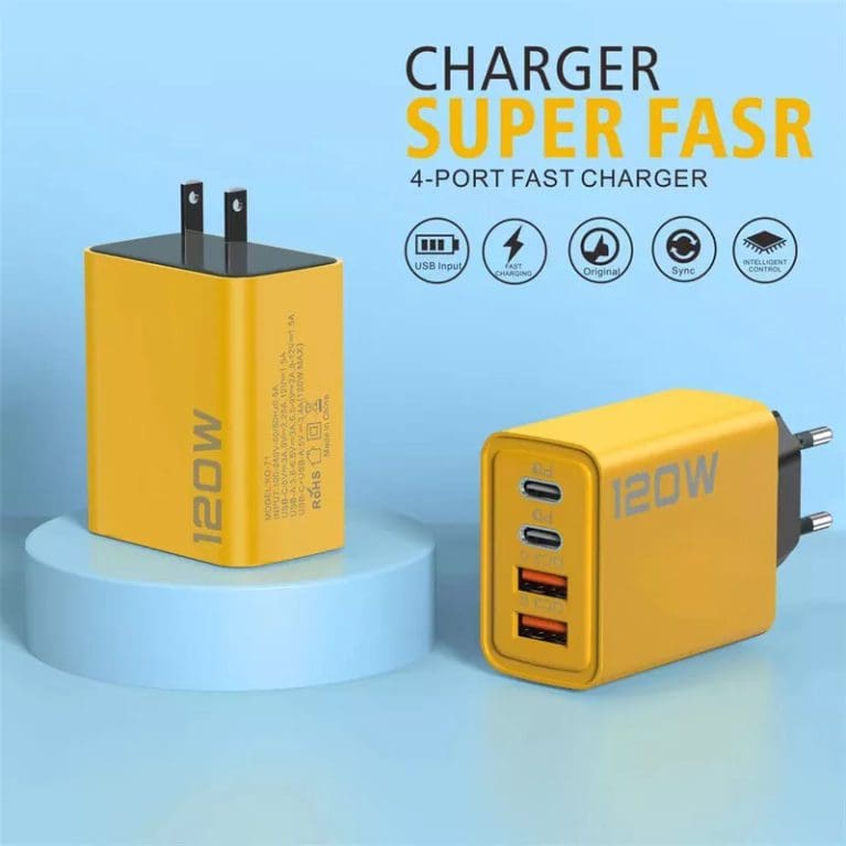 Cargador de Pared 120W con 2 USB-C PD y 2 USB-A QC 3.0 – Carga Rápida - vista 3