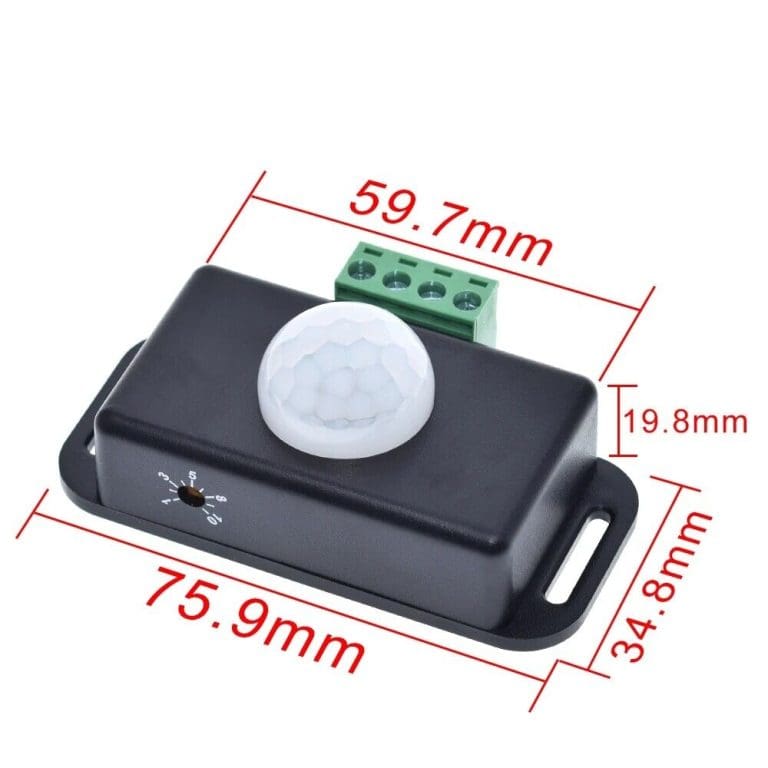 Sensor de Movimiento PIR 12-24V DC para Tiras LED con Temporizador - vista 2