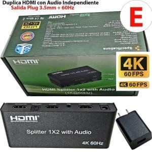 Duplica HDMI splitter con Audio Independiente