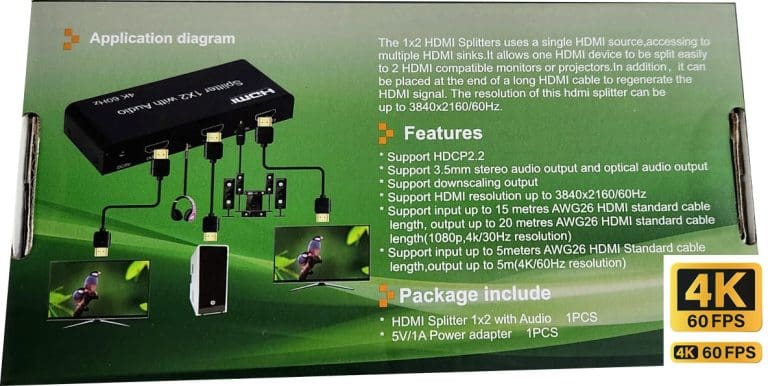Splitter HDMI 1x2 con Salida de Audio de 3.5 mm – Duplicador de Señal HDMI Full HD 1080p para TV, Proyector y Parlantes 22 Splitter HDMI 1x2 con Salida de Audio de 3.5 mm – Duplicador de Señal HDMI Full HD 1080p para TV, Proyector y Parlantes - vista 2