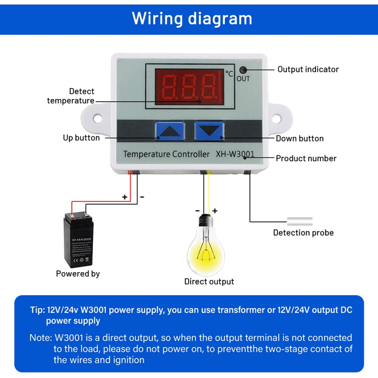 Controlador de Temperatura XH-W3001 Digital con Relé 10A – Termostato para Incubadoras y Criaderos 32 Controlador de Temperatura XH-W3001 Digital con Relé 10A – Termostato para Incubadoras y Criaderos - vista 2