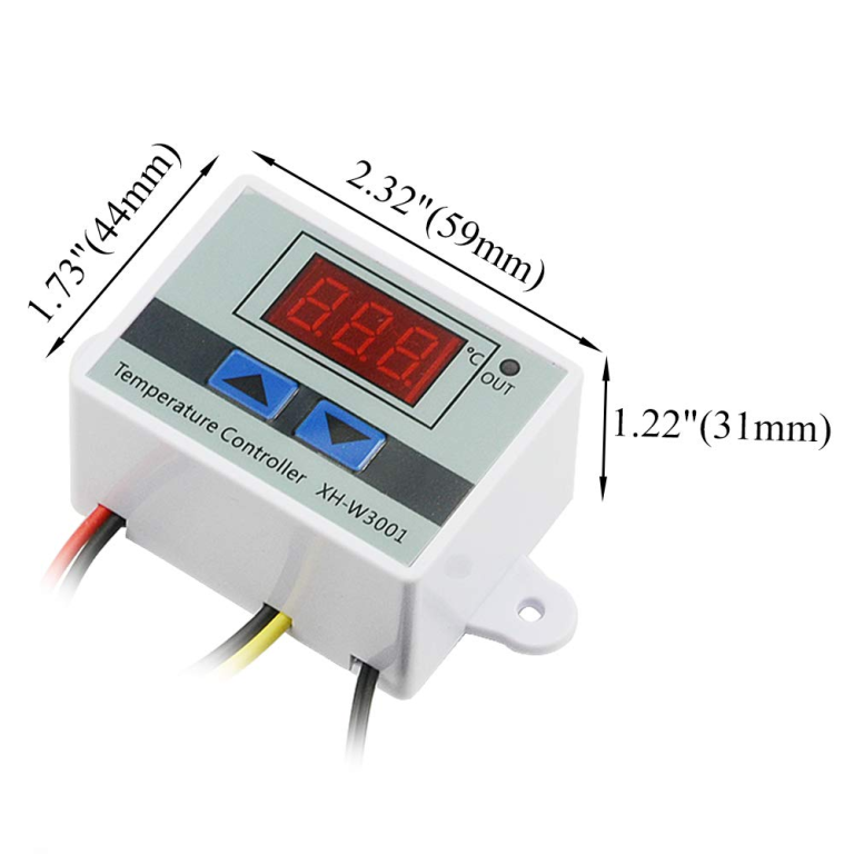 Controlador de Temperatura XH-W3001 Digital con Relé 10A – Termostato para Incubadoras y Criaderos 33 Controlador de Temperatura XH-W3001 Digital con Relé 10A – Termostato para Incubadoras y Criaderos - vista 3