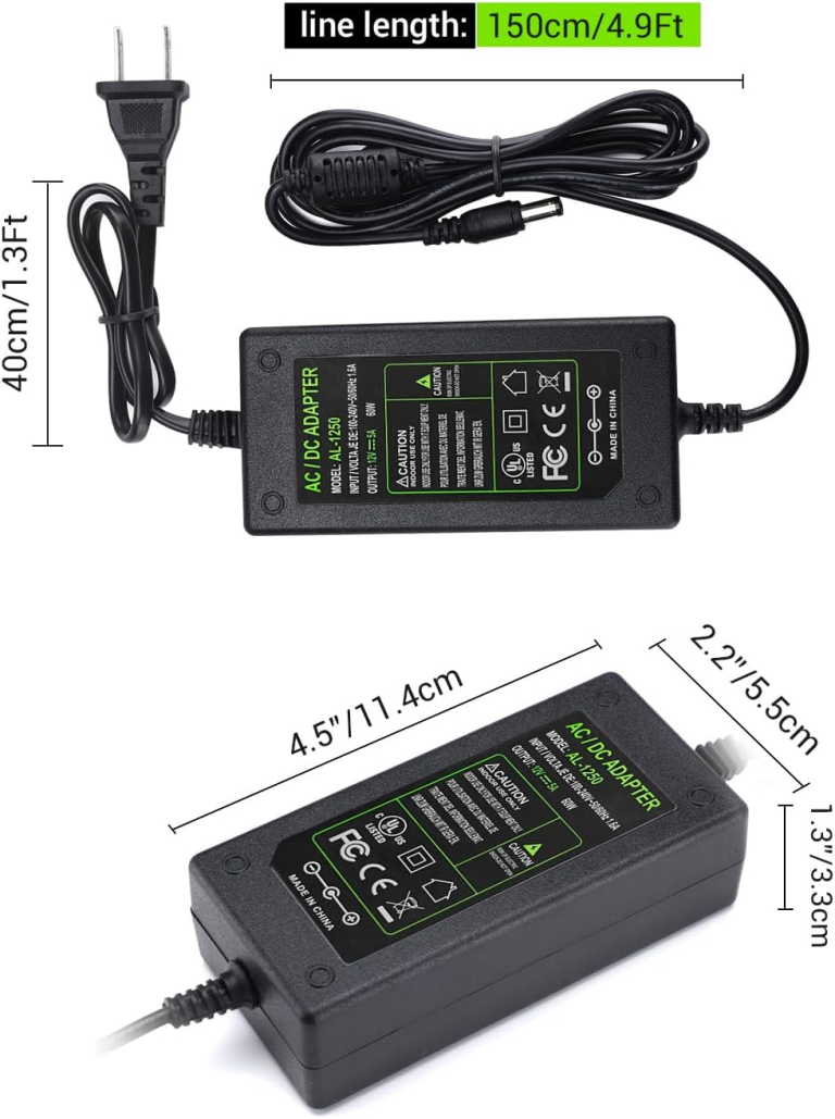 Fuente Adaptador 12V 5A 60W con Conector 5.5x2.5 mm – Para Cámaras, DVR, Routers y Tiras LED 23 Fuente Adaptador 12V 5A 60W con Conector 5.5x2.5 mm – Para Cámaras, DVR, Routers y Tiras LED - vista 3
