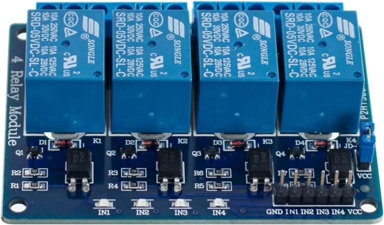 Módulo Relay 4 Canales 12V con Optoacoplador – Relés de 10A para Arduino, ESP32 y Domótica 28 Módulo Relay 4 Canales 12V con Optoacoplador – Relés de 10A para Arduino, ESP32 y Domótica - vista 3