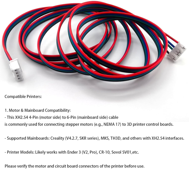Cable para Motor Paso a Paso XH2.54 6 Pines a 4 Pines – Para NEMA 17, Impresoras 3D y CNC 38 Cable para Motor Paso a Paso XH2.54 6 Pines a 4 Pines – Para NEMA 17, Impresoras 3D y CNC - vista 3