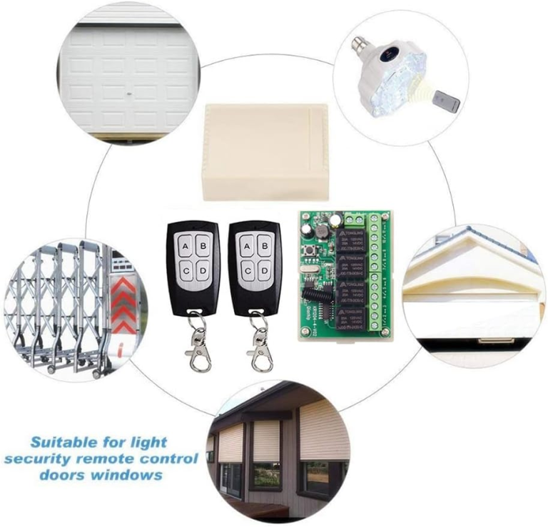 Kit Receptor RF de 4 Canales 12V con 2 Controles Remotos - vista 2