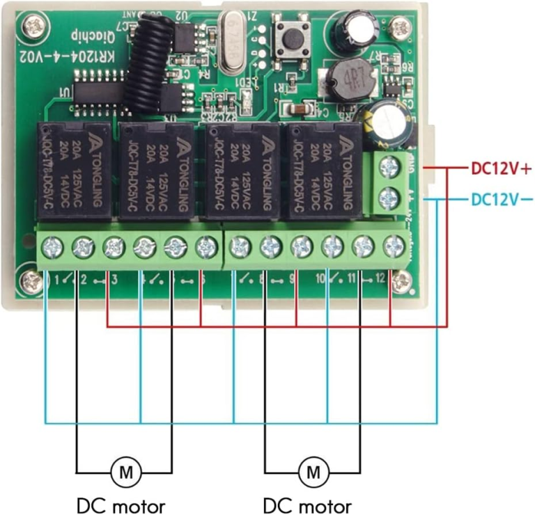 Kit Receptor RF de 4 Canales 12V con 2 Controles Remotos - vista 3