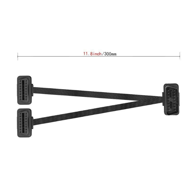 Cable Extensor OBD2 16 Pines con Divisor Y – 30 cm Plano y Delgado - vista 2