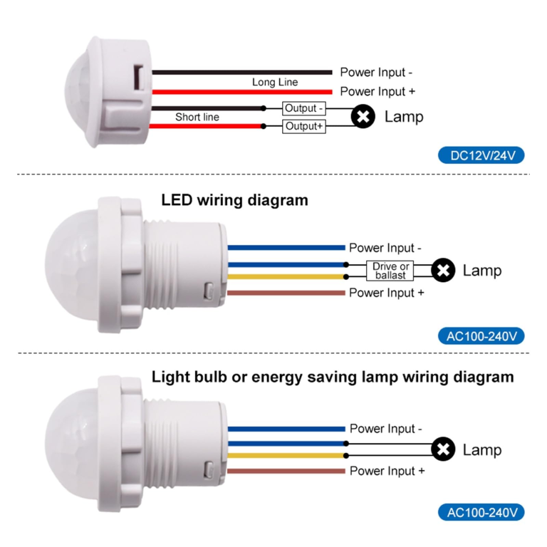 Sensor de Presencia PIR 9–60V DC – Detector de Movimiento de Cuerpo Humano para Encender Luces de 12V y 24V Automáticamente - vista 2