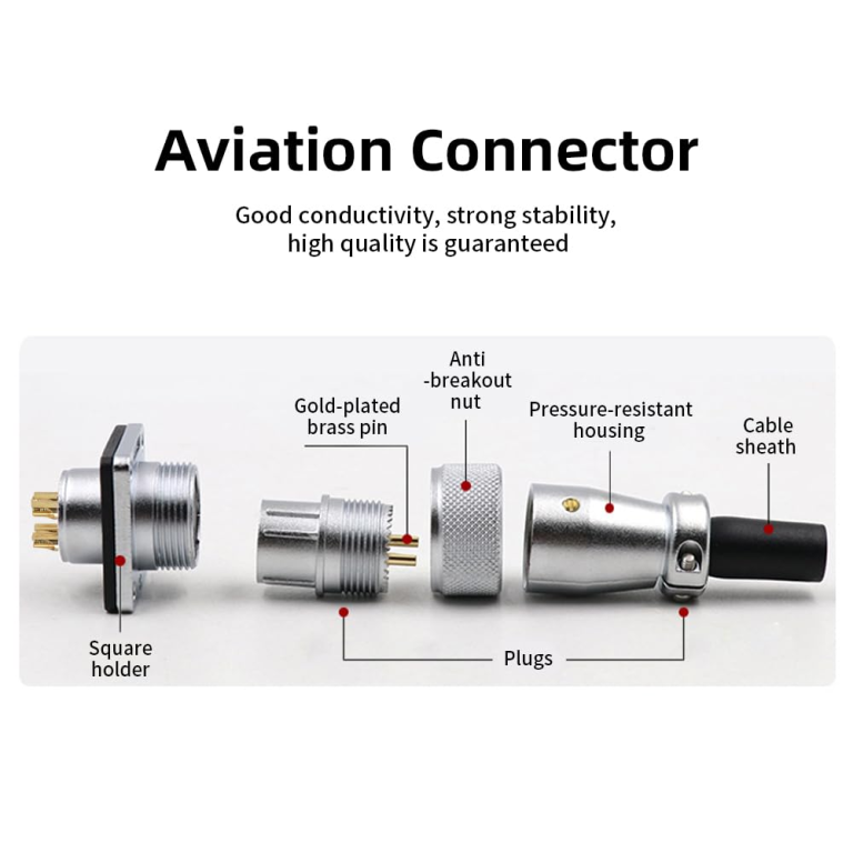 Conector de Aviación WS20 4 Pines Macho y Hembra – Conector Circular Metálico para Audio, CNC y Energía - vista 2