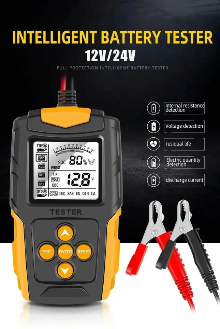 Probador Digital de Baterías 12V/24V – Mide CCA, SOH, SOC y Resistencia Interna - vista 2