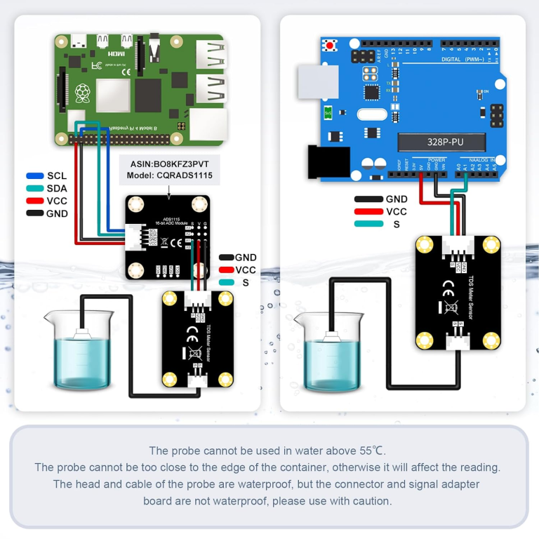 Sensor TDS de Calidad de Agua para Arduino y ESP32 0-1000 ppm - vista 2