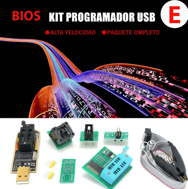 🔧🔥 Programador De BIOS USB CH341B De Alto Rendimiento – Kit Completo ...