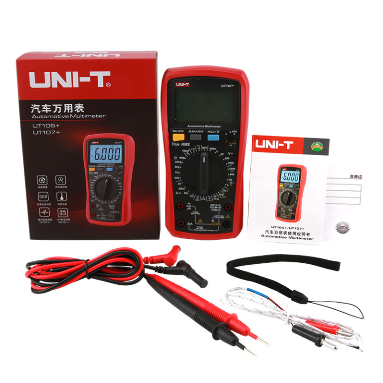 Tester Automotriz UNI-T UT107+ – Multímetro True RMS con Tacómetro RPM y VFC para Taller - vista 2