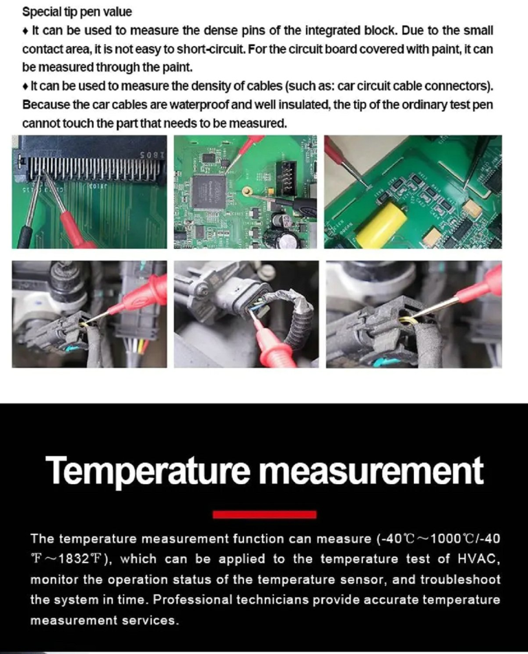 Tester Automotriz UNI-T UT107+ – Multímetro True RMS con Tacómetro RPM y VFC para Taller - vista 3