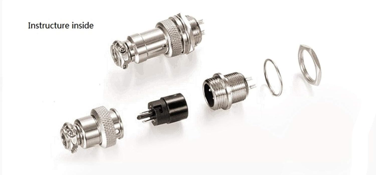 Conector Aviación GX12 de 4 Pines 12 mm Macho y Hembra – Conector Circular Metálico Roscado para Sensores, CNC y Equipos - vista 3