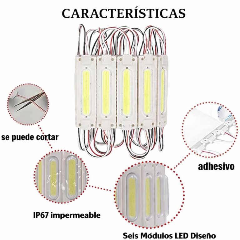 Módulo LED COB 12V Blanco Impermeable IP65 1W/2W para Letreros y Cajas de Luz - vista 3